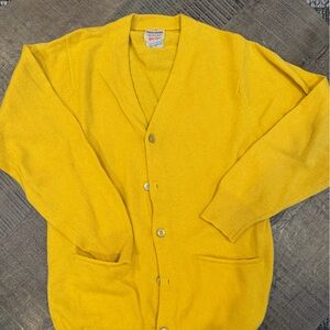 Vintage Alan Paine Wool Cardigan | Yellow | British Heritage Knit